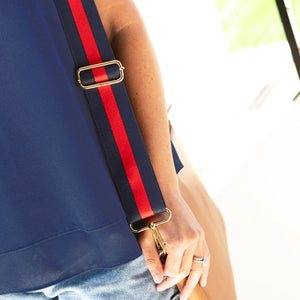 Navy & Red Crossbody  Strap