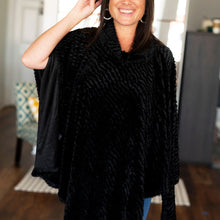 Load image into Gallery viewer, Black Kristen Faux Fur Poncho