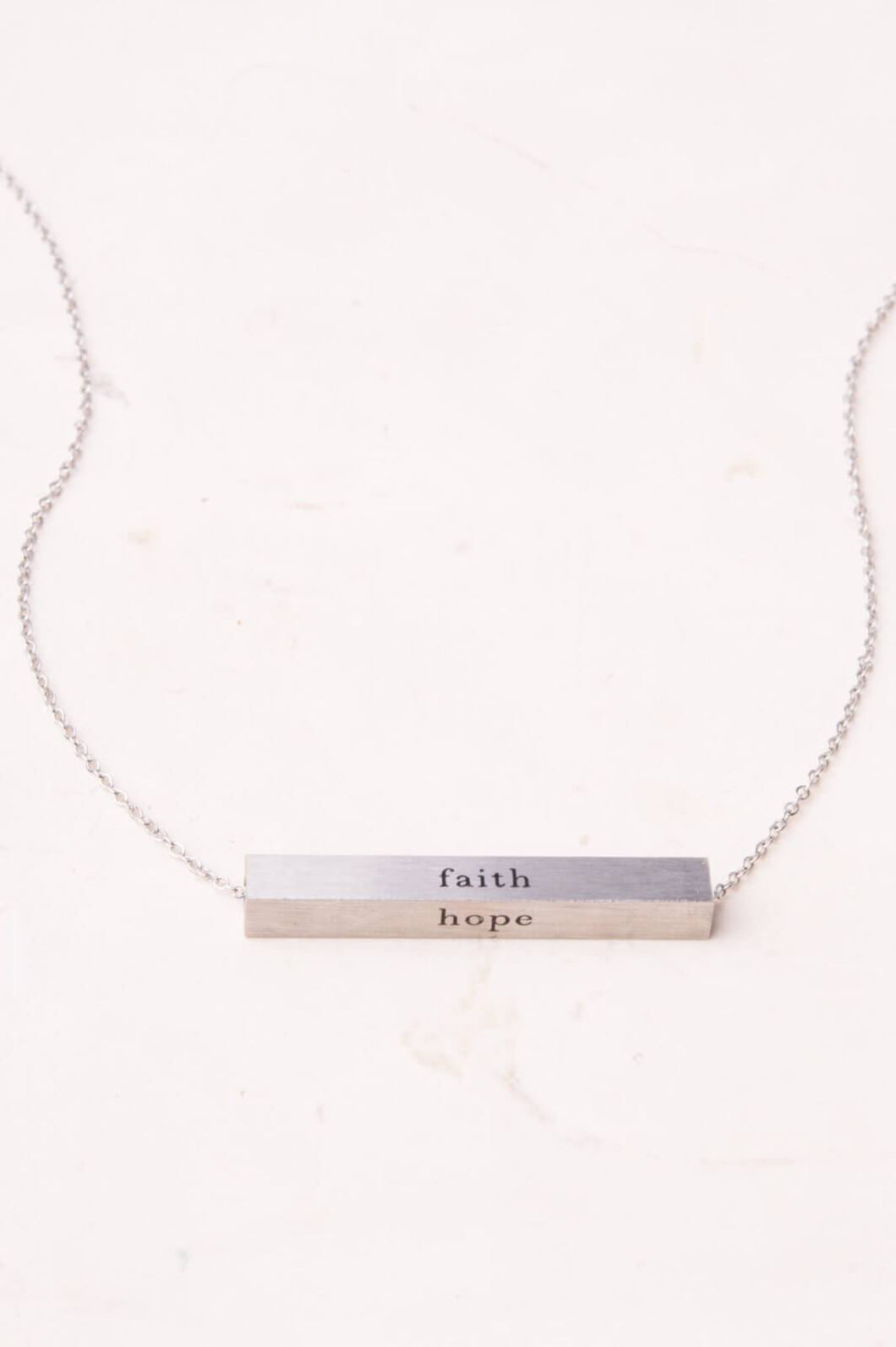 Faith Silver Bar Necklace