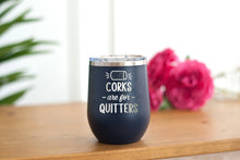 Load image into Gallery viewer, Corks are for Quitters Navy 12oz Insulated Tumbler