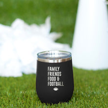 Load image into Gallery viewer, Family, Friends, Food &amp; Football 12oz Tumbler