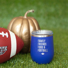 Load image into Gallery viewer, Family, Friends, Food &amp; Football 12oz Tumbler