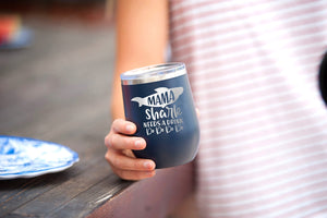 Mama Shark Navy 12oz Insulated Tumbler