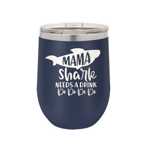 Mama Shark Navy 12oz Insulated Tumbler