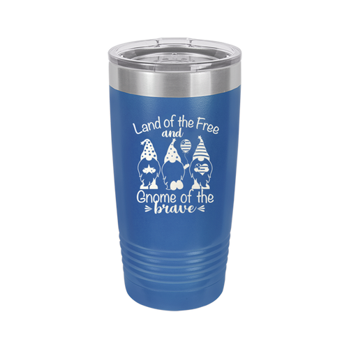 Gnome of the Brave Royal Blue 20oz Insulated Tumbler
