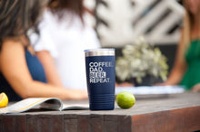 Load image into Gallery viewer, Coffee. Dad. Beer. Repeat. Navy 20oz Insulated Tumbler