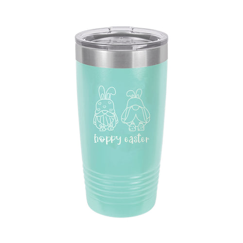 Gnome Hoppy Easter Teal 20oz Insulated Tumbler