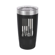 Load image into Gallery viewer, Grill Flag Black 20oz Insulated Tumbler