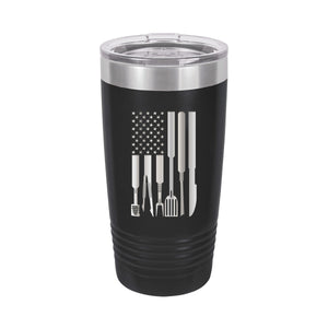 Grill Flag Black 20oz Insulated Tumbler