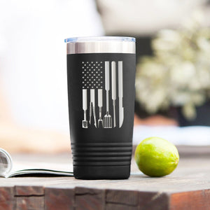 Grill Flag Black 20oz Insulated Tumbler