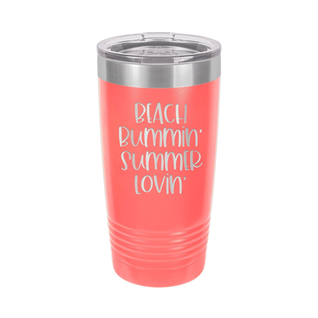 Beach Bummin Coral 20oz Insulated Tumbler