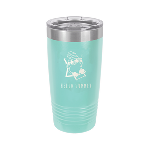 Gnome Hello Summer Teal 20oz Insulated Tumbler